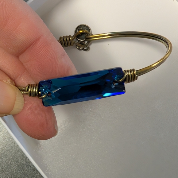 Luca And Danni Hudson Bangle Bracelet Blue And Gold (EUC) - Picture 1 of 8